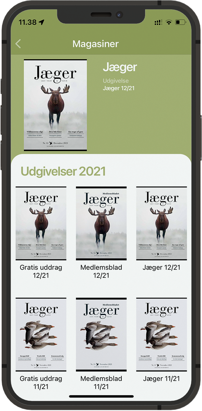 I appen kan du læse seneste udgave af Jæger.